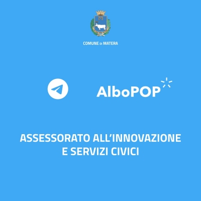 Attivato il canale Telegram Ufficiale dell&#039;Albo Pretorio e Siglato dall&#039;Assessorato all&#039;Innovazione un accordo con la piattaforma AlboPOP
